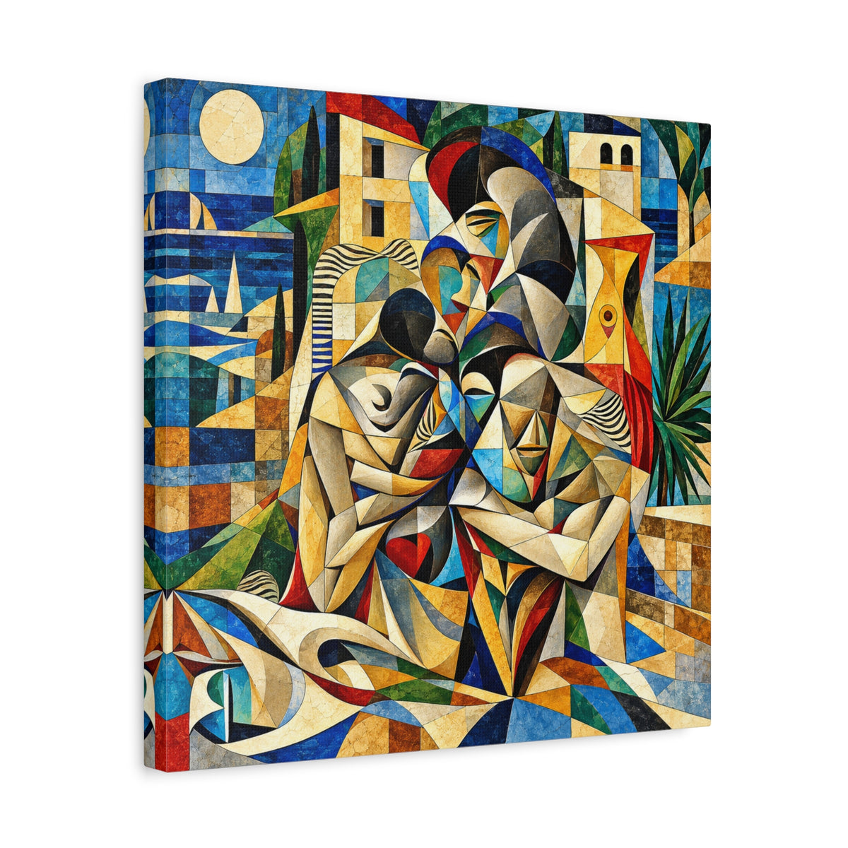 Held Between Tides — Cubist Family & Coastal Fine Art Print