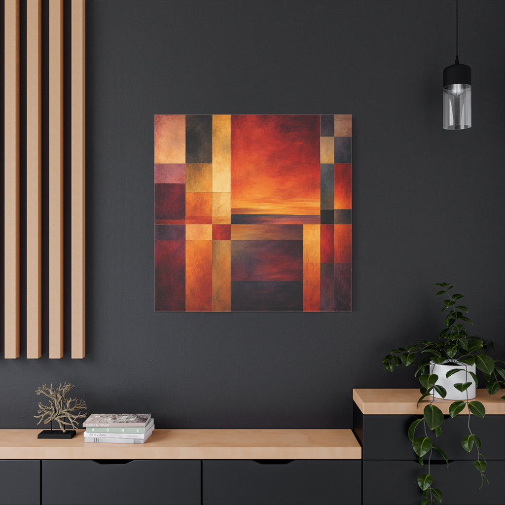 Afterglow Structure — Geometric Sunset Abstract Fine Art Print