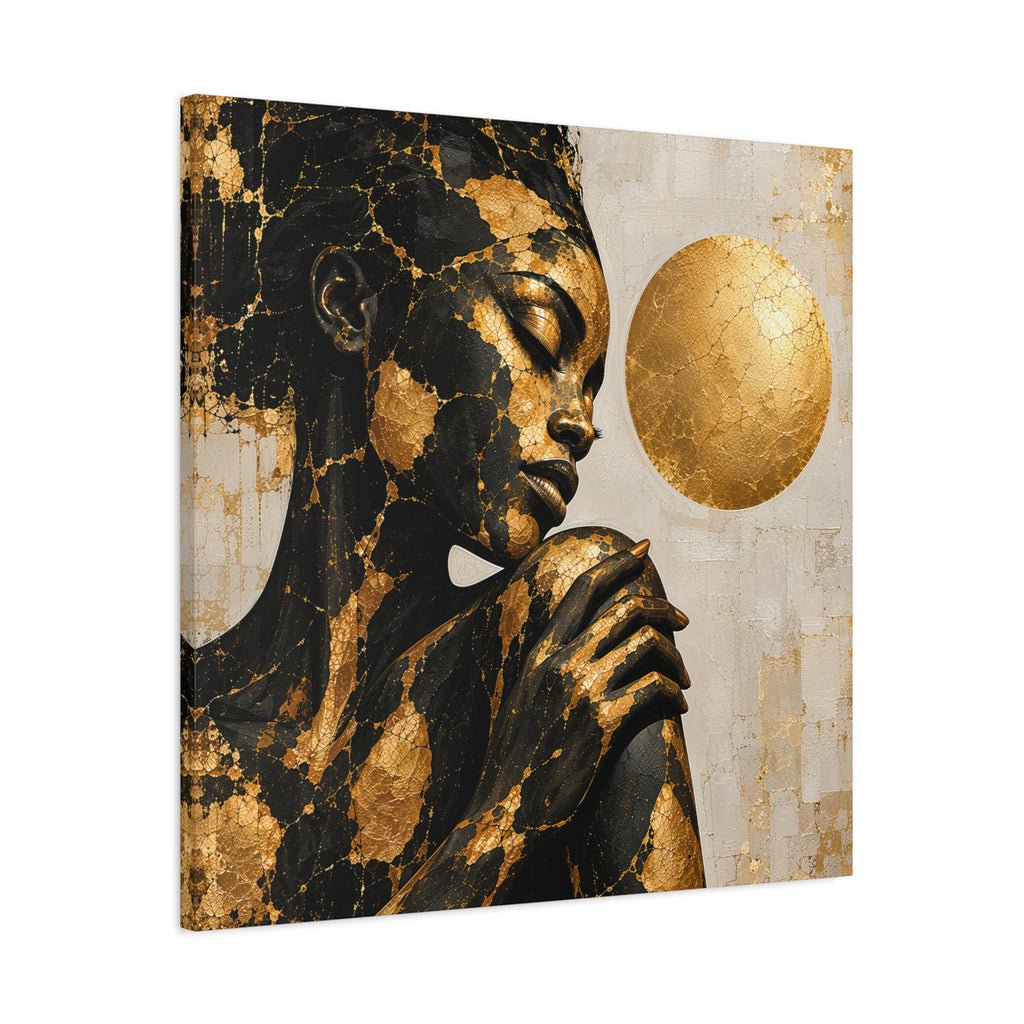 Held in Gold — Modern Black & Gold Woman Portrait