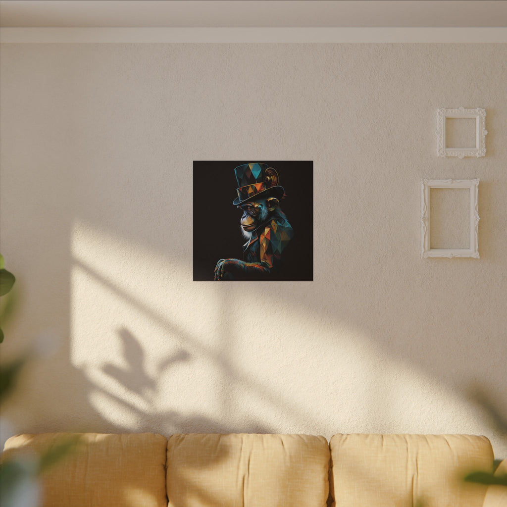 The Unusual Gentleman – Geometric Chimp Portrait Canvas Print