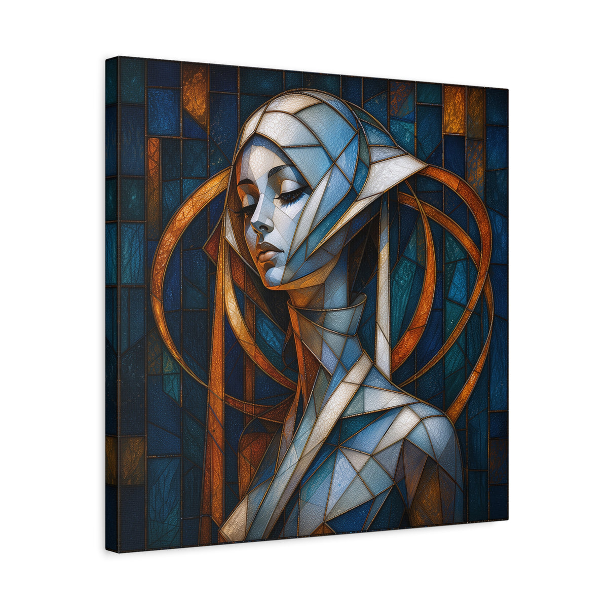 Cathedral of Her Own — Modern Stained Glass Woman Portrait Art