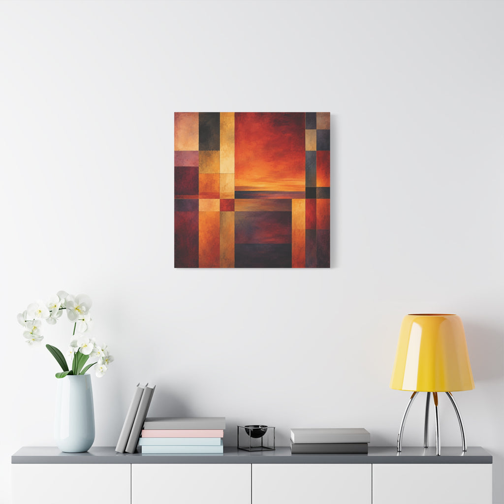 Afterglow Structure — Geometric Sunset Abstract Fine Art Print