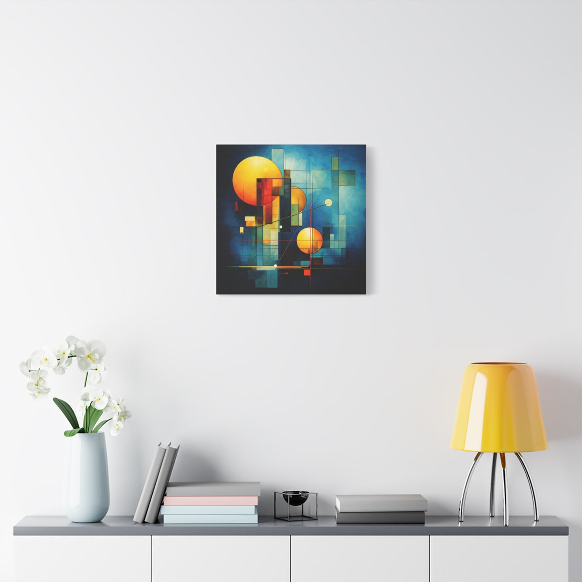 Solar Blueprint – Geometric Abstract Sun Canvas Print