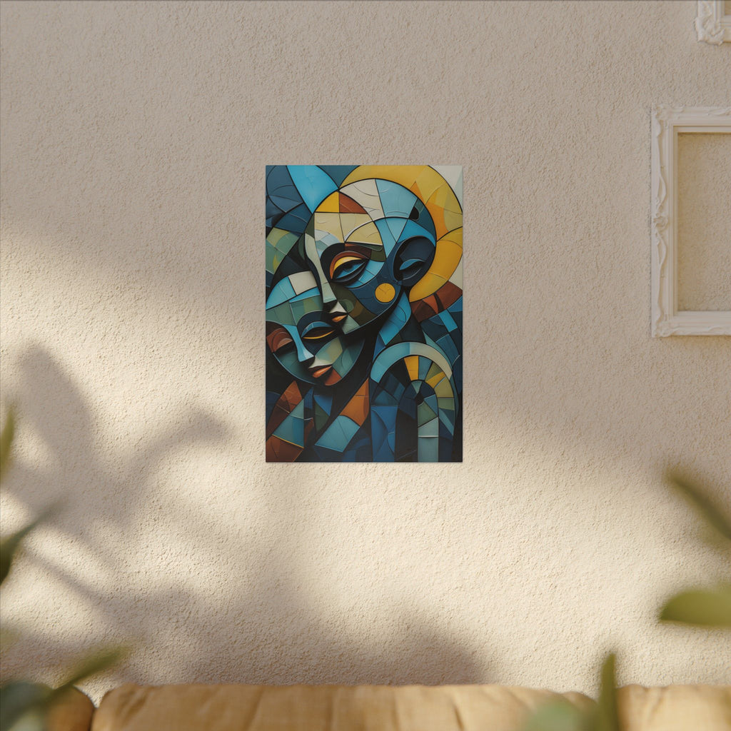 Shared Geometry – Abstract Dual Portrait Canvas Print
