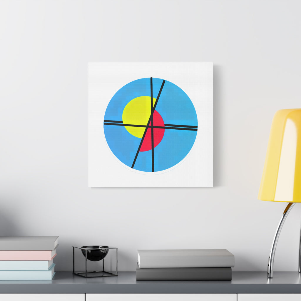 Primary Tension – Minimal Geometric Circle Canvas Print