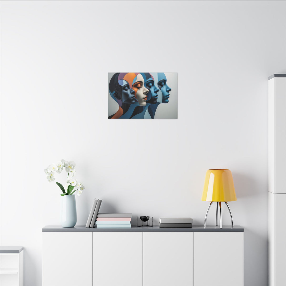Echoes of Self – Modern Geometric Female Portrait Wall Art