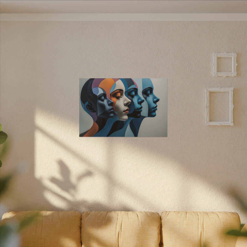 Echoes of Self – Modern Geometric Female Portrait Wall Art