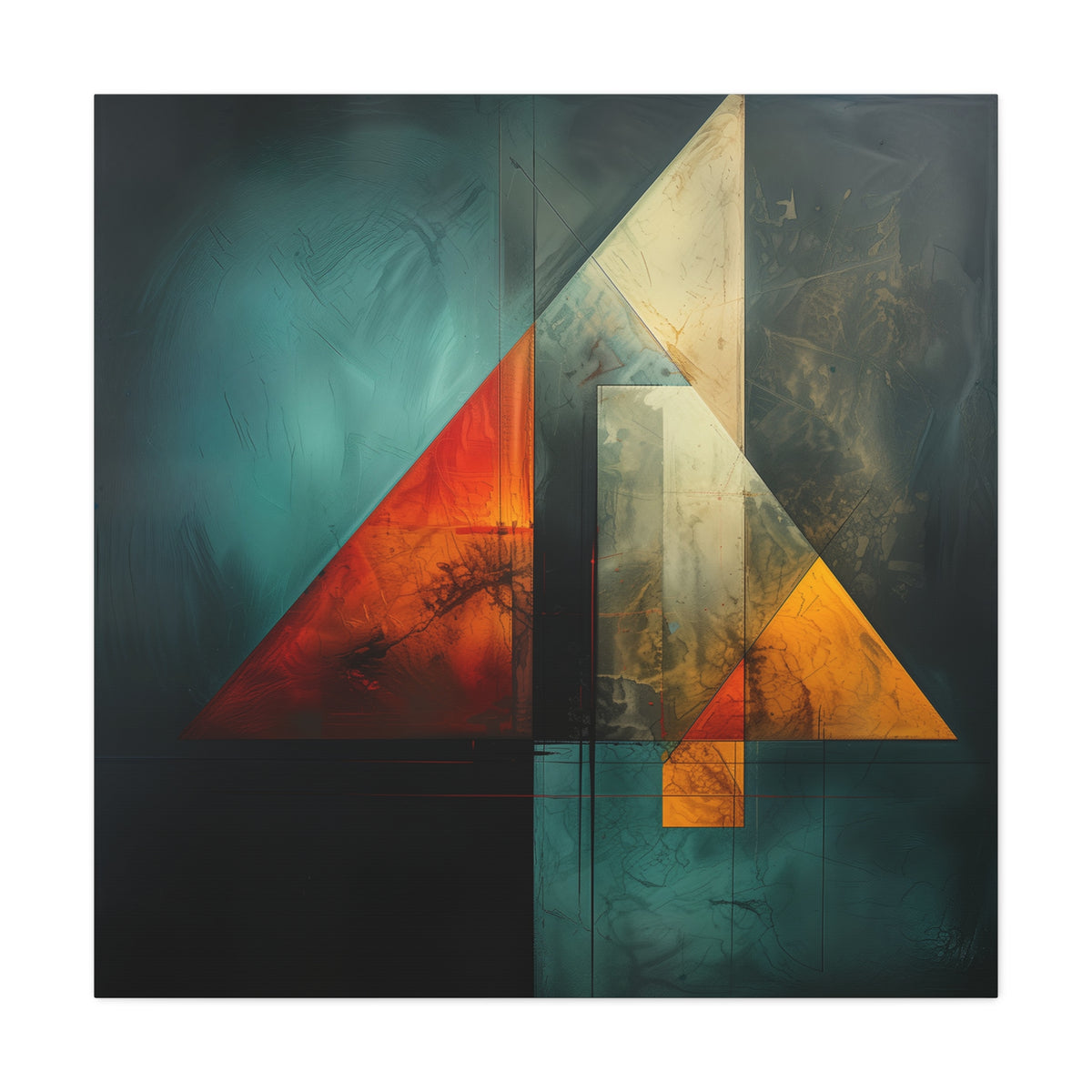 Geometry of Silence — Modern Geometric Abstract Wall Art