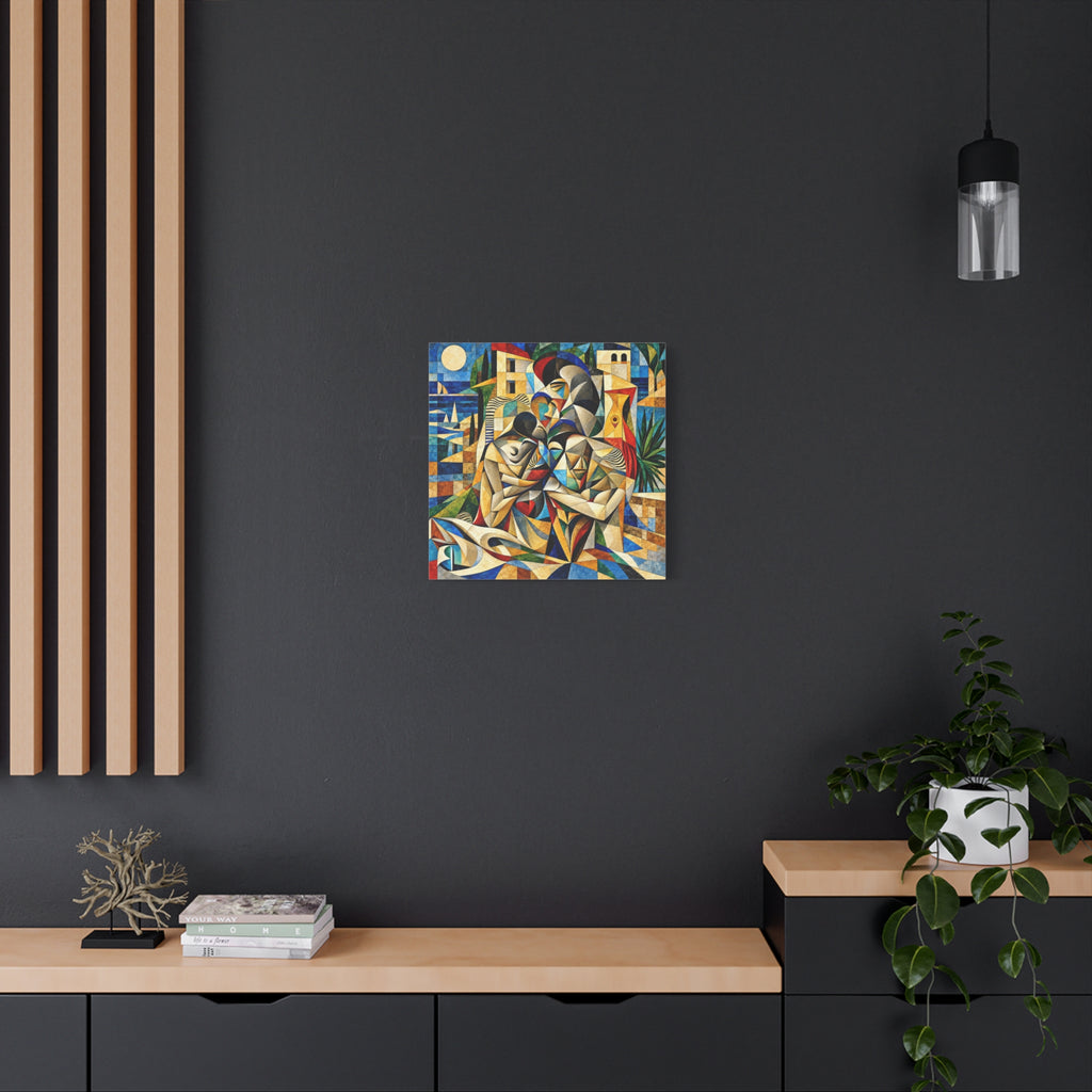 Held Between Tides — Cubist Family & Coastal Fine Art Print