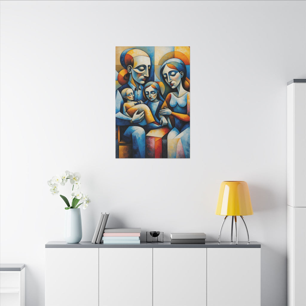 Held Together – Modern Geometric Family Portrait Canvas Print