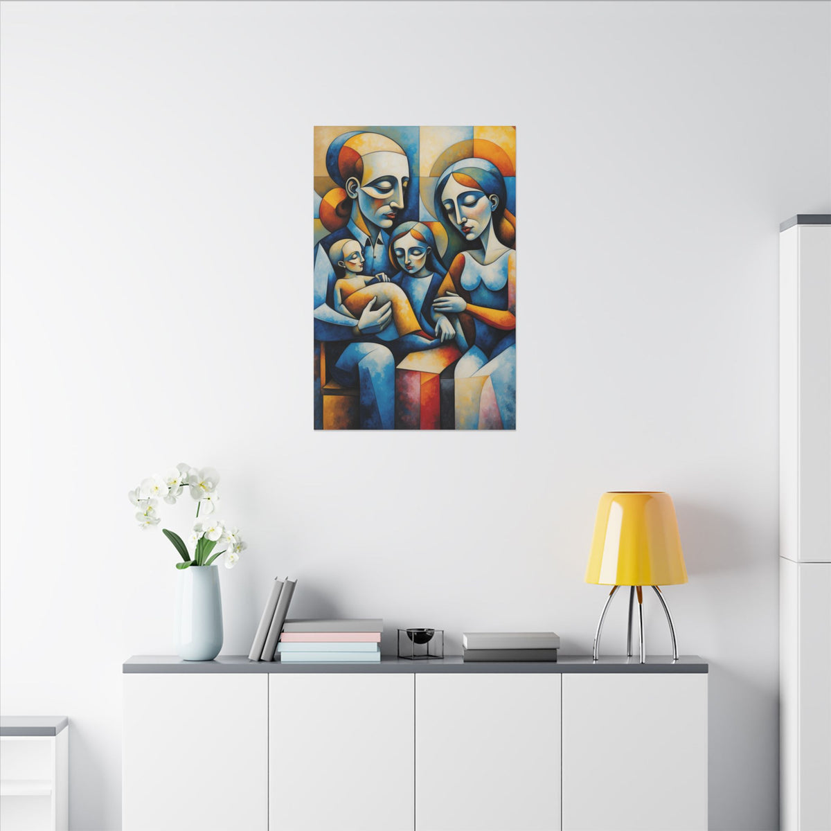 Held Together – Modern Geometric Family Portrait Canvas Print