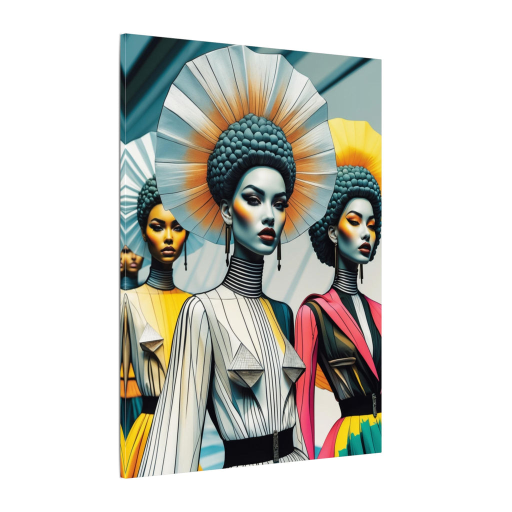 Crowned in Form – Futurist Fashion Portrait Canvas Print
