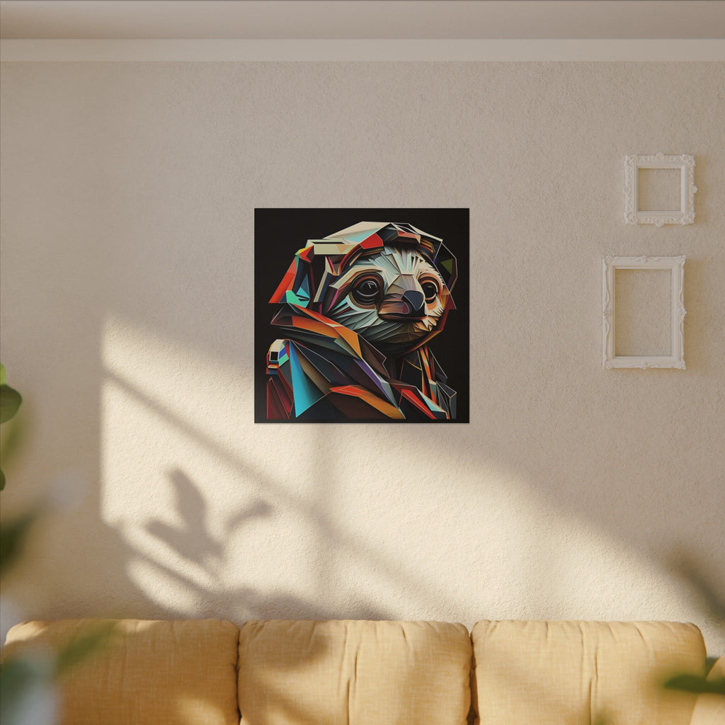 Master of Eventually – Geometric Sloth Portrait Canvas Print