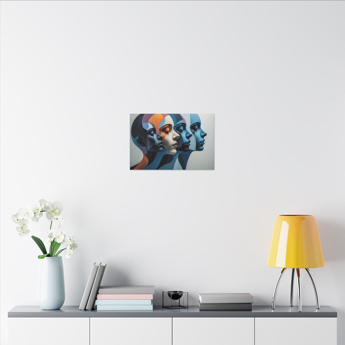 Echoes of Self – Modern Geometric Female Portrait Wall Art