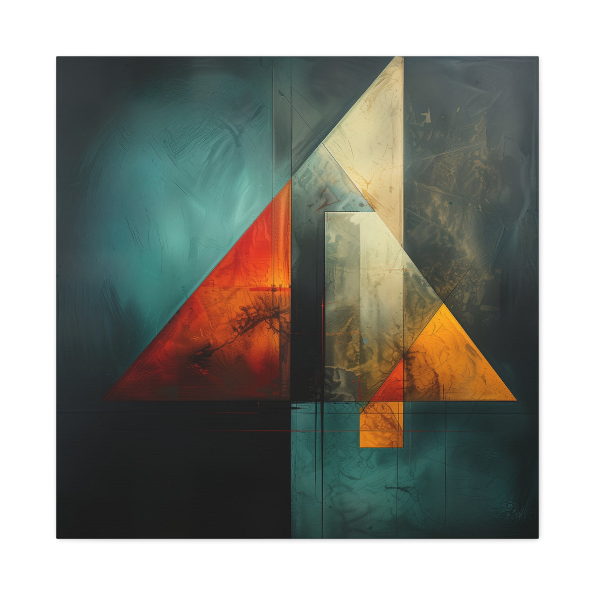 Geometry of Silence — Modern Geometric Abstract Wall Art
