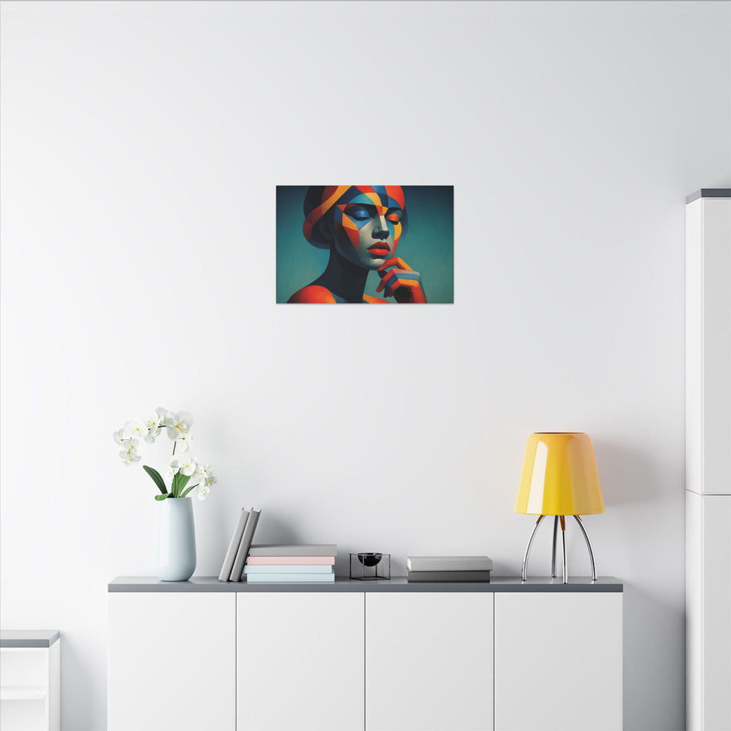 Composed in Color – Geometric Female Portrait Canvas Print