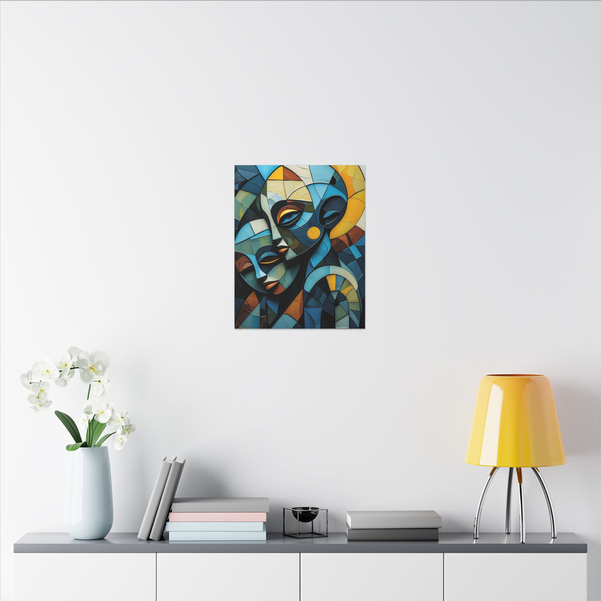 Shared Geometry – Abstract Dual Portrait Canvas Print