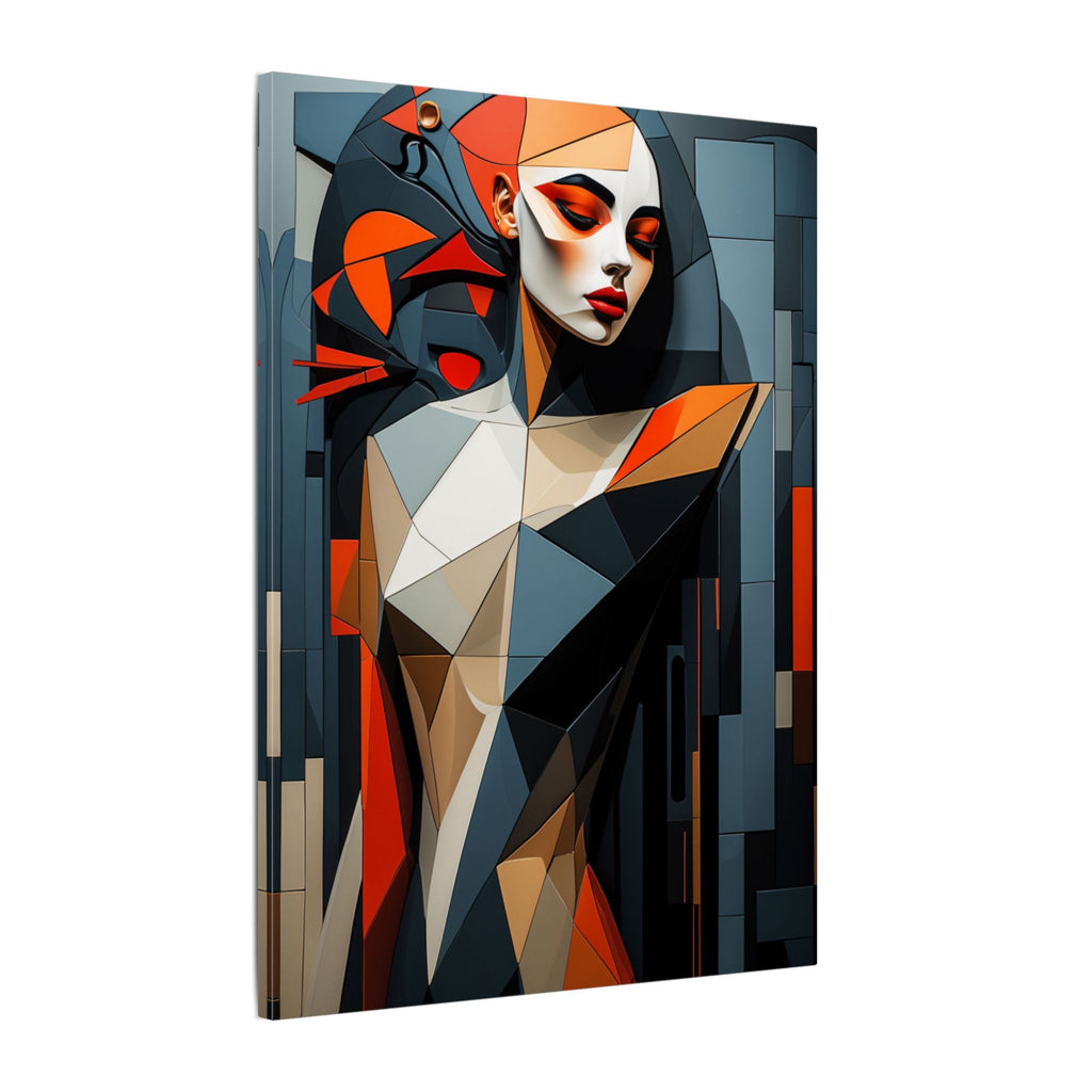 Composed in Structure – Geometric Female Portrait Canvas Print