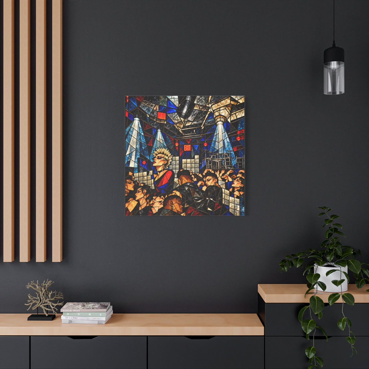 Feels Like #'s — Cubist Stained Glass Nightlife Fine Art Print