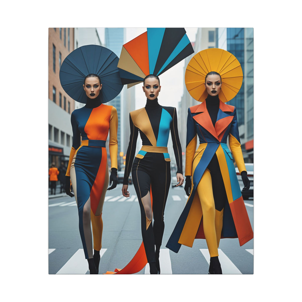 Future Ceremony – Avant-Garde Fashion Trio Canvas Print