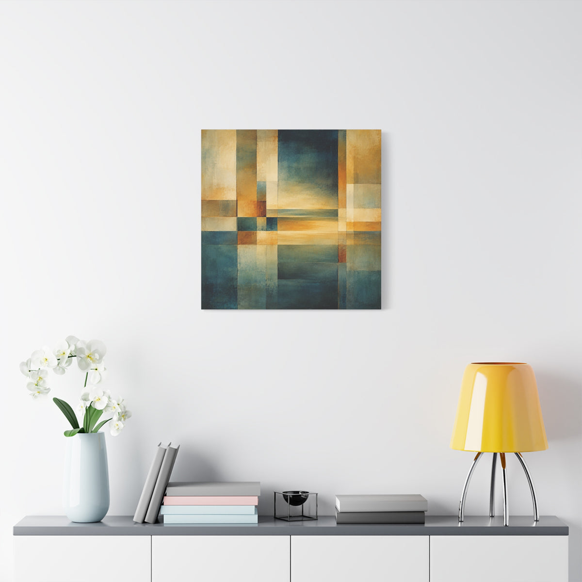 Between Water and Light — Geometric Horizon Abstract Fine Art Print