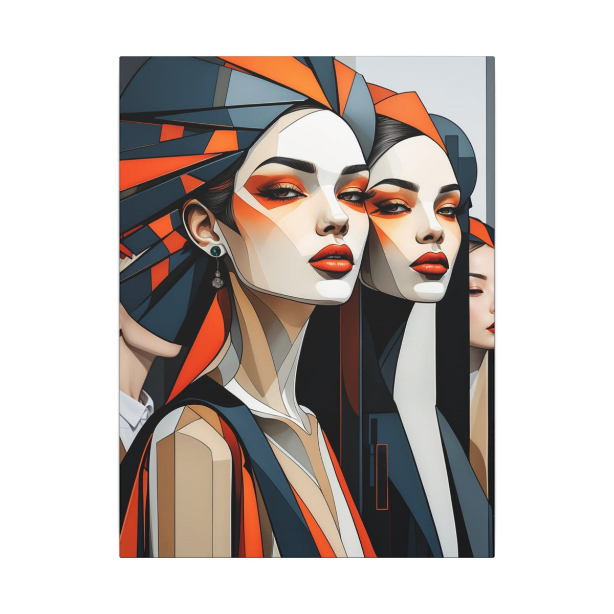 Second Impression – Geometric Fashion Portrait Canvas Print