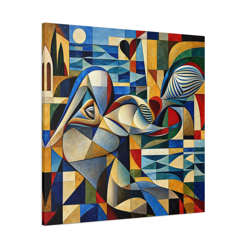 Moon Over Form — Cubist Coastal Abstract Fine Art Print