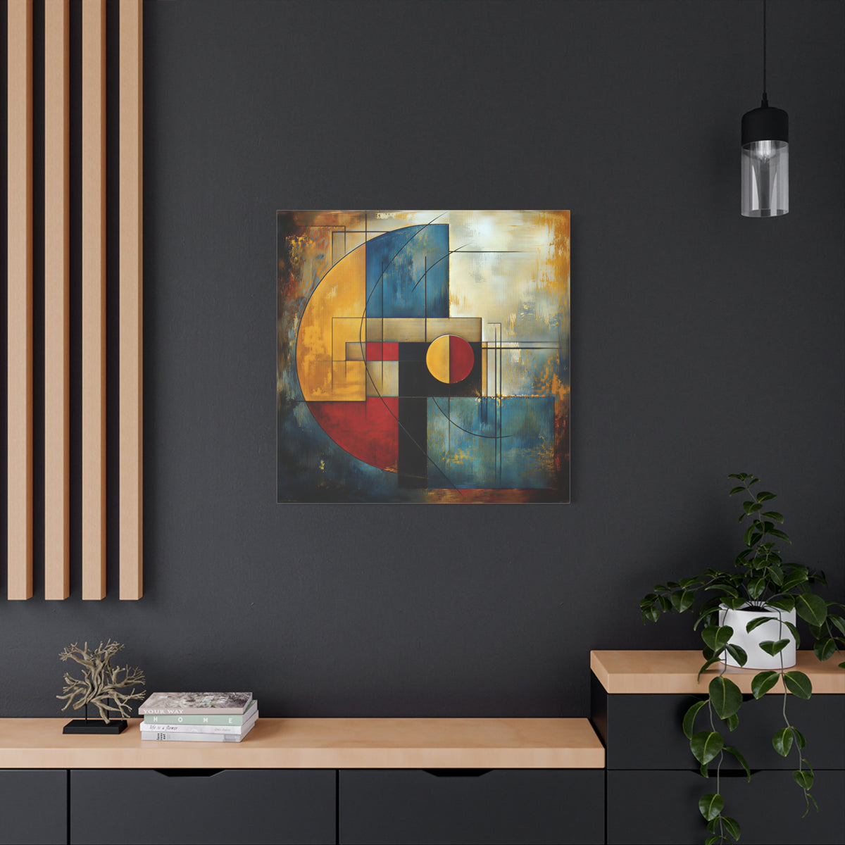 Golden Equilibrium — Geometric Abstract Fine Art Print