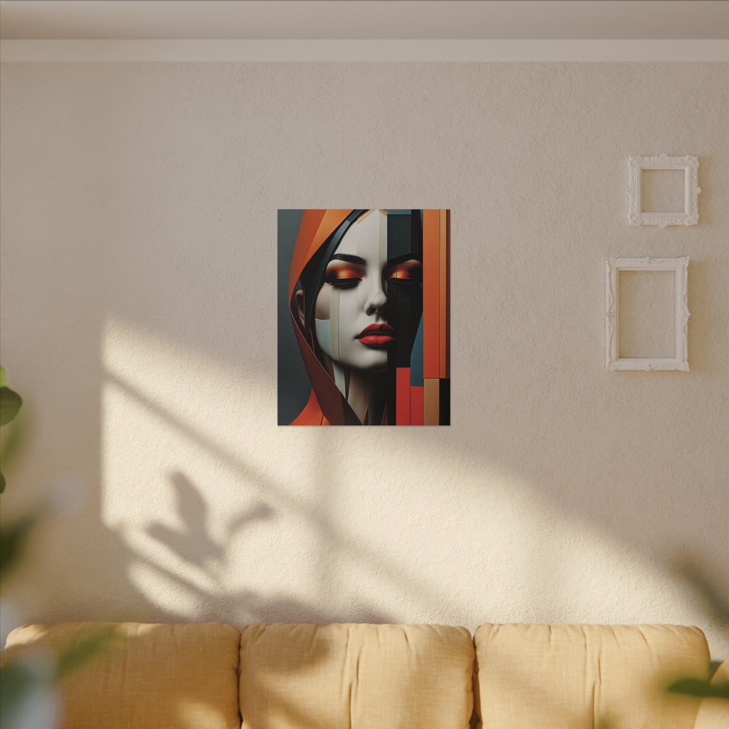 Becoming Art – Geometric Female Portrait Canvas Print