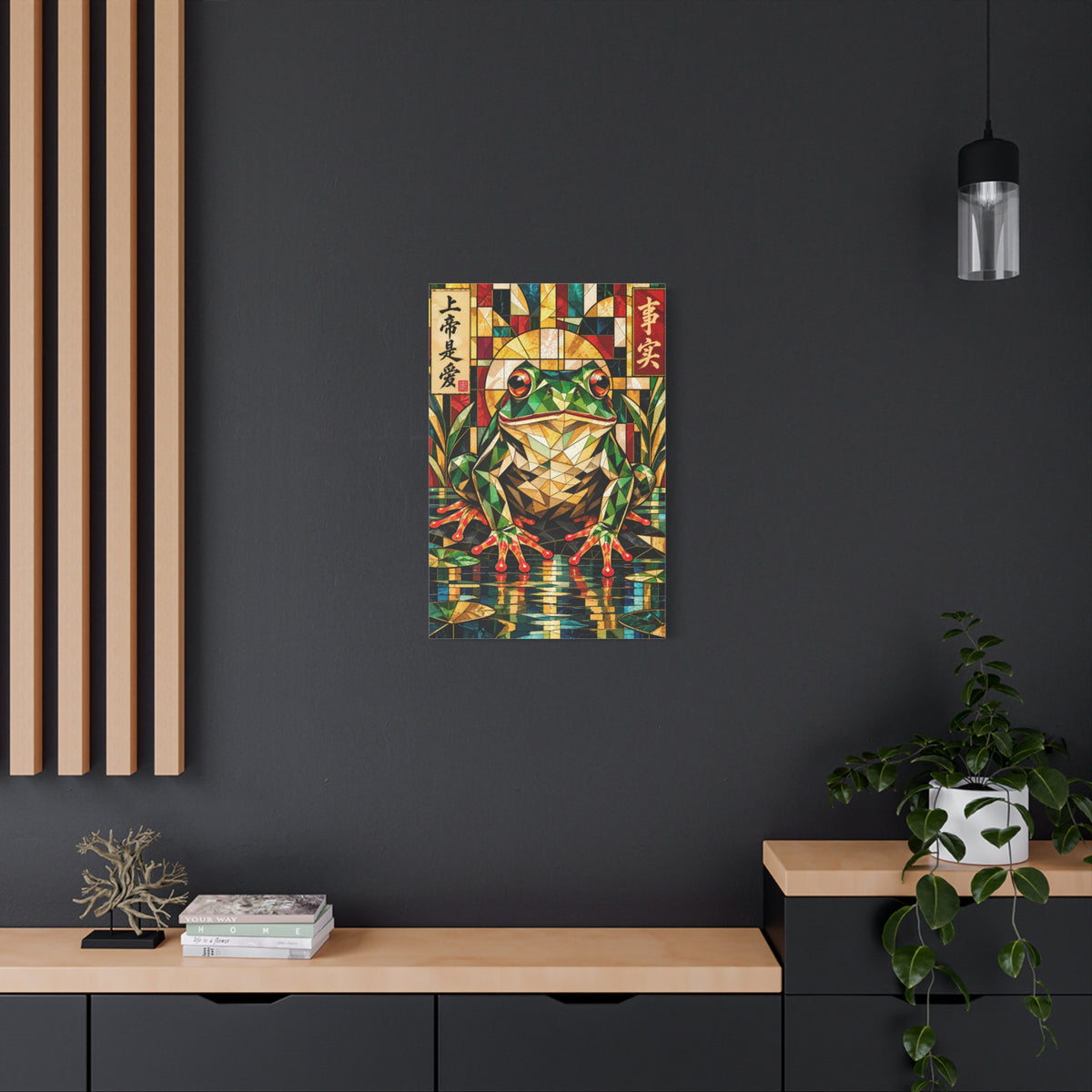 God Is Love—and That’s a Fact | Cubist Stained Glass Frog Art