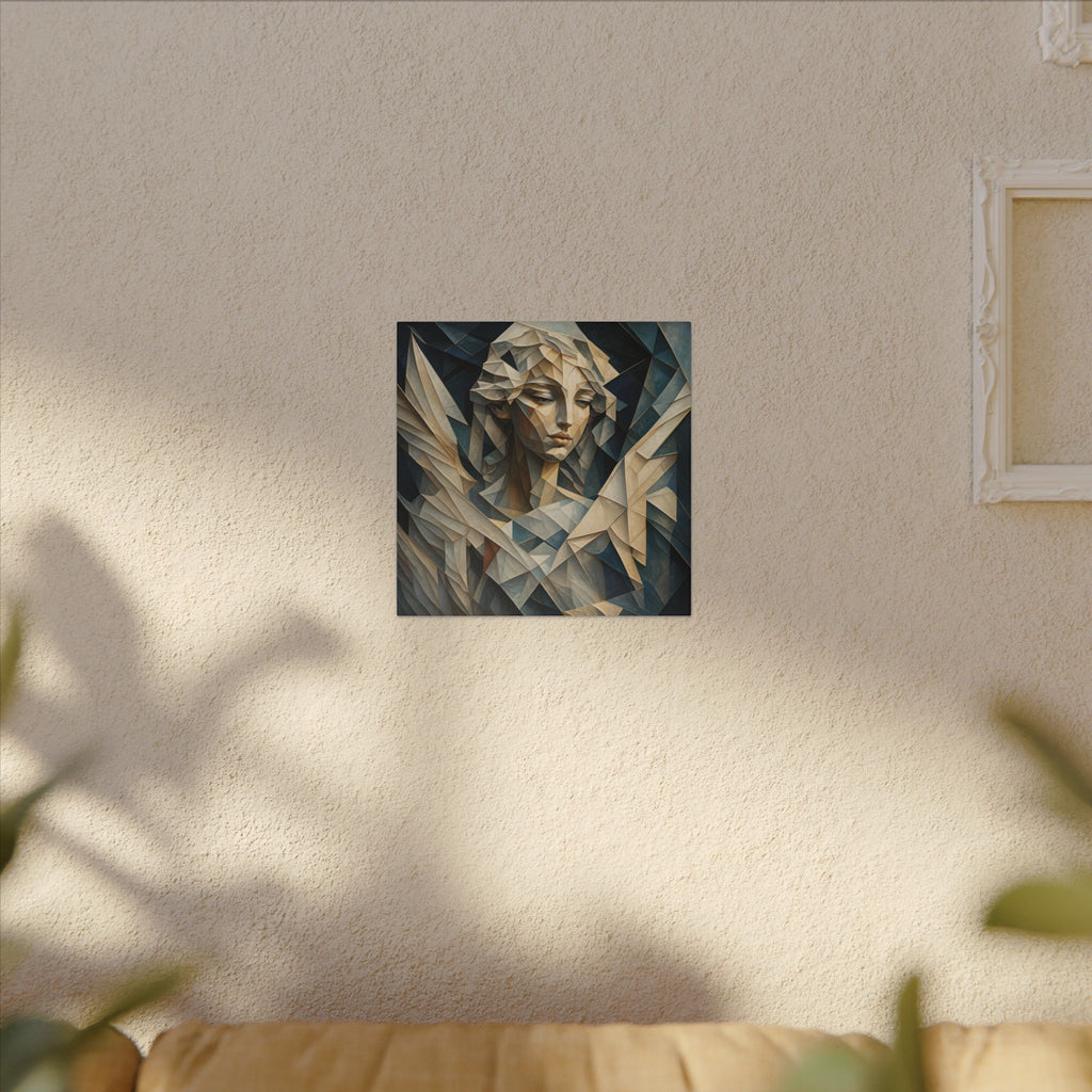 Quiet Messenger – Faceted Cubist Angel Canvas Print