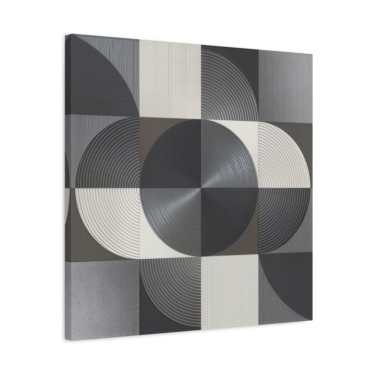 Measured Silence – Monochrome Geometric Circle Canvas Print