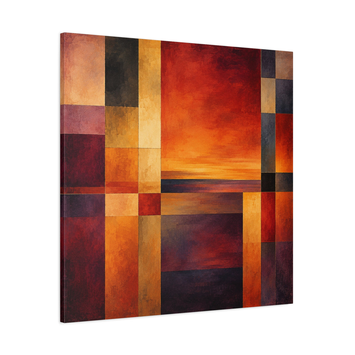 Afterglow Structure — Geometric Sunset Abstract Fine Art Print