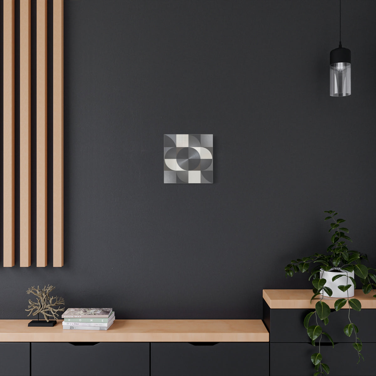 Measured Silence – Monochrome Geometric Circle Canvas Print