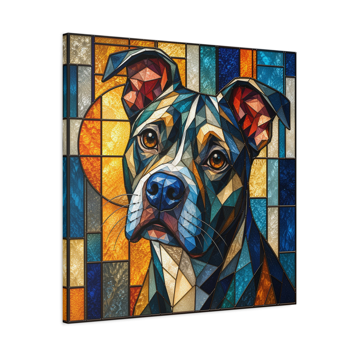 Heart of a Boxer — Stained Glass Dog Portrait Wall Art