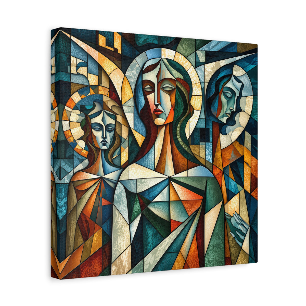 The Ones Who Watch Over Us | Cubist Stained Glass Angel Art