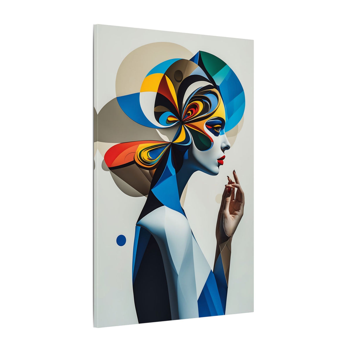 The Shape of Thought – Futurist Geometric Female Portrait Canvas Print