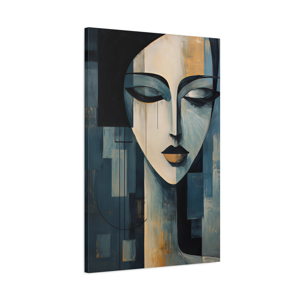 The Quiet Between — Modern Cubist Woman Fine Art Print