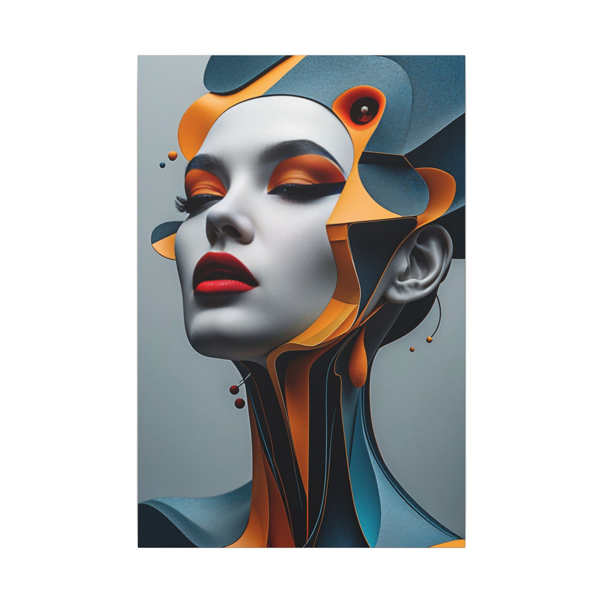 Elegance, Engineered – Futuristic Geometric Woman Canvas Print