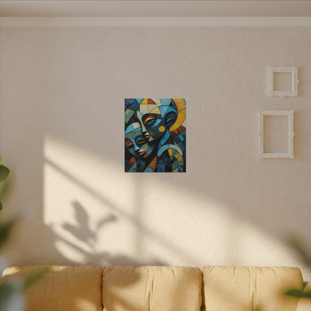 Shared Geometry – Abstract Dual Portrait Canvas Print
