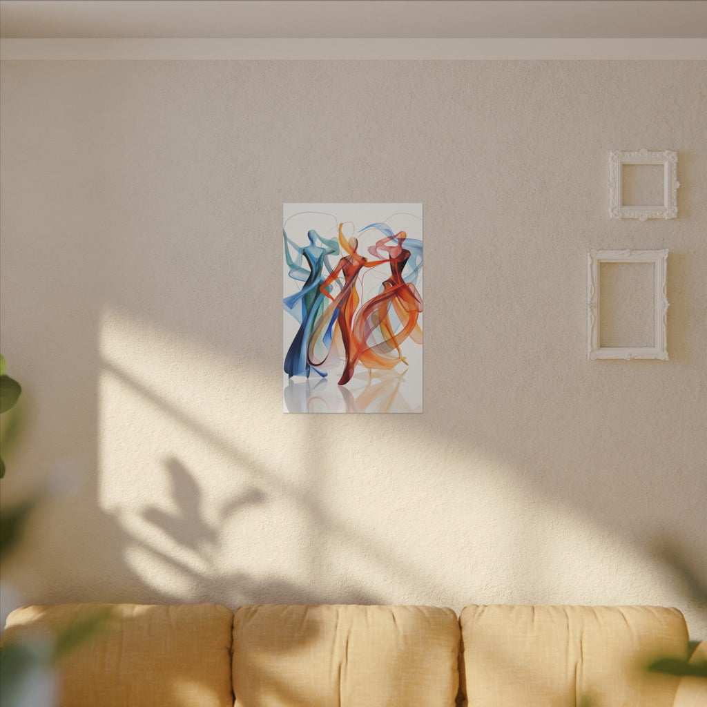 When Color Dances – Abstract Dancing Figures Canvas Print
