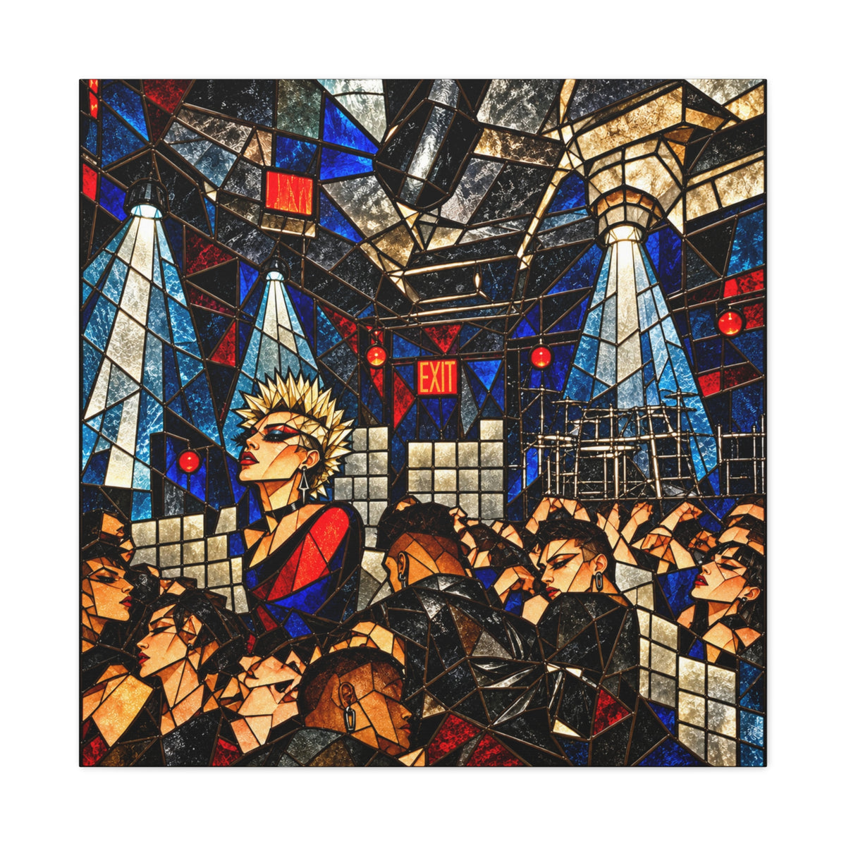 Feels Like #'s — Cubist Stained Glass Nightlife Fine Art Print