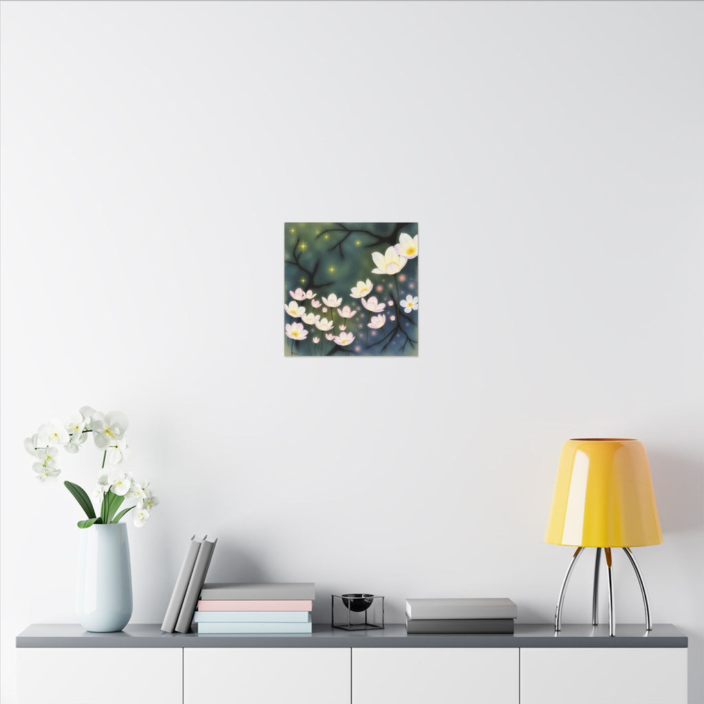 Where the Light Blooms – Dreamlike Floral Night Canvas Print
