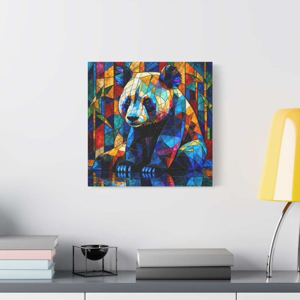 Prismatic Panda — Stained Glass Geometric Animal Wall Art