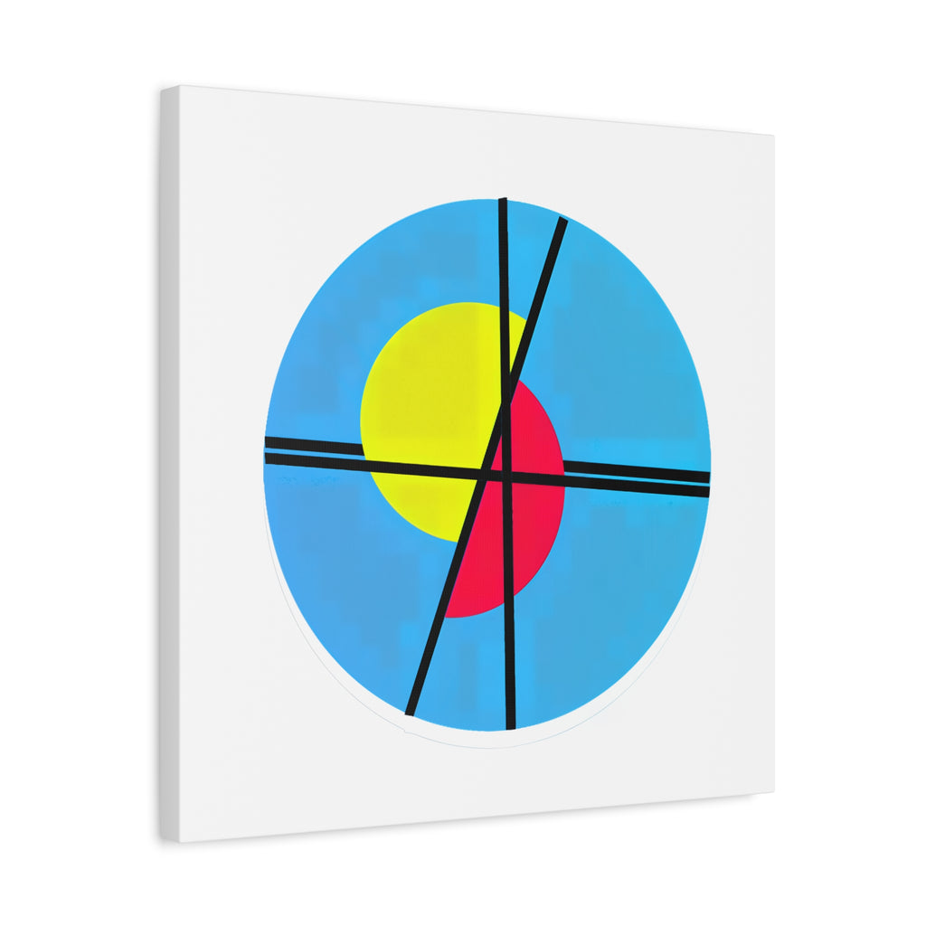 Primary Tension – Minimal Geometric Circle Canvas Print