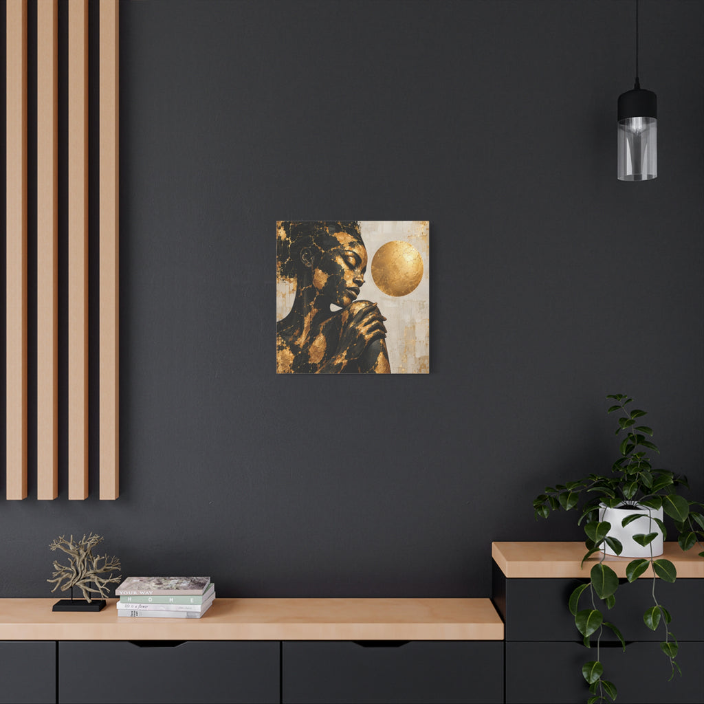 Held in Gold — Modern Black & Gold Woman Portrait