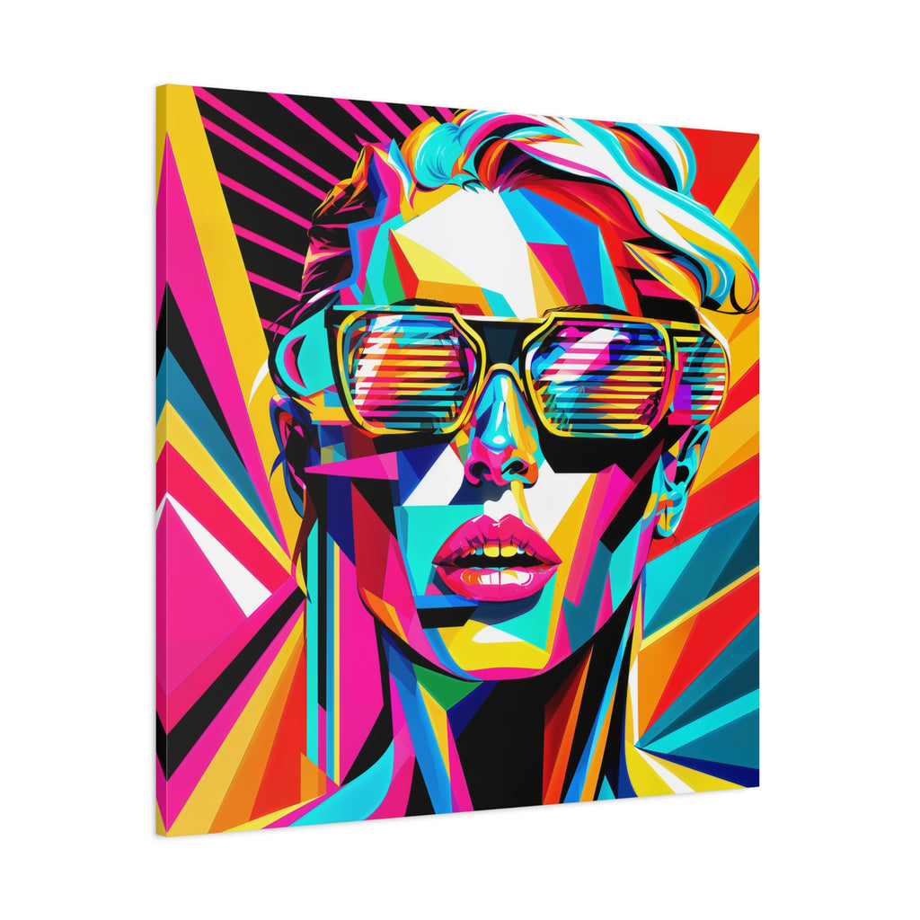 City Voltage – Neon Pop Art Portrait Canvas Print