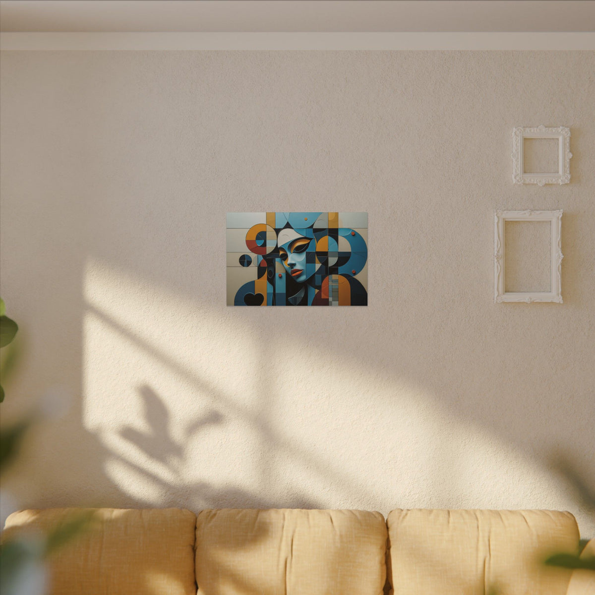 Heart in the Geometry – Geometric Abstract Female Portrait Canvas Print