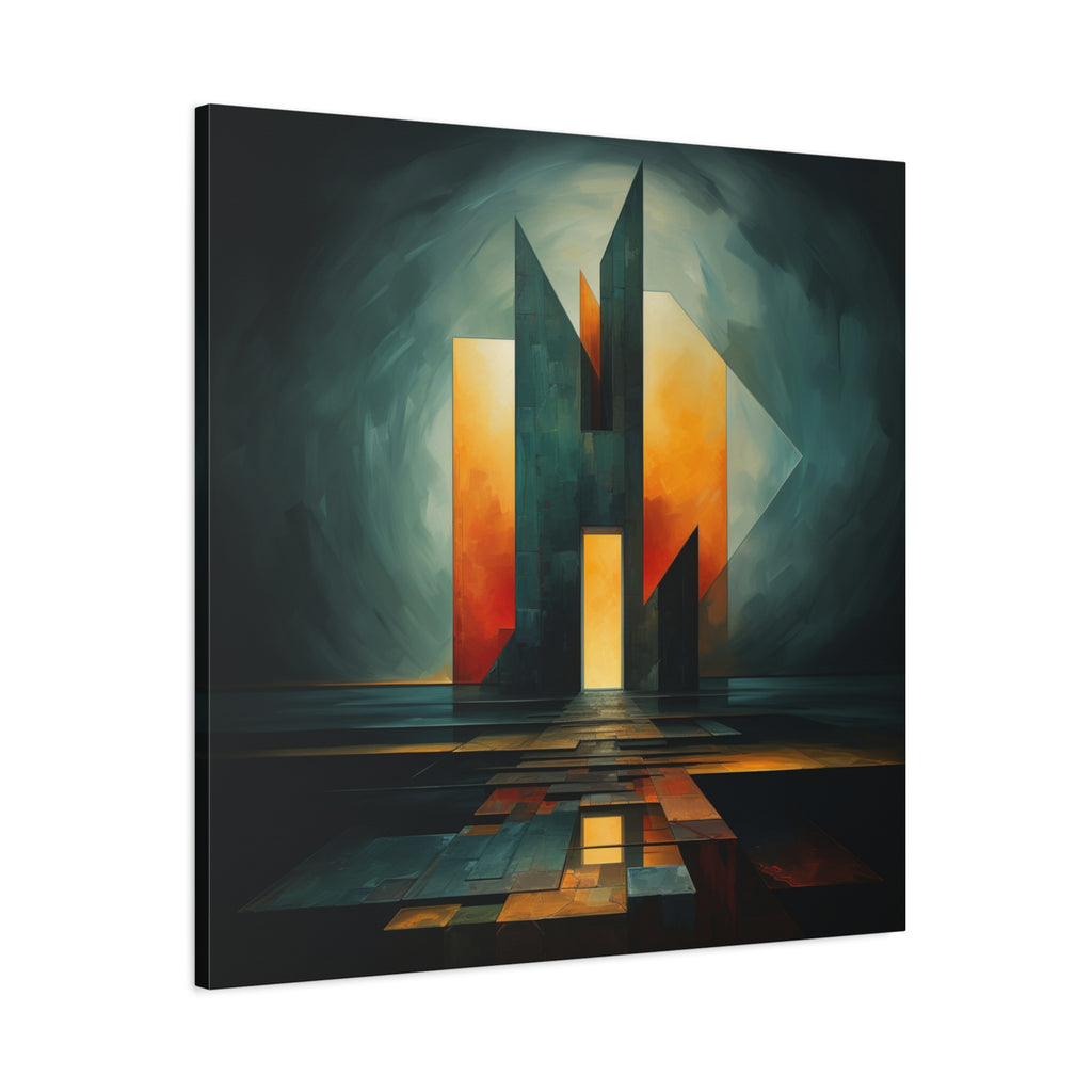 Temple of Arrival — Futuristic Architectural Abstract Wall Art