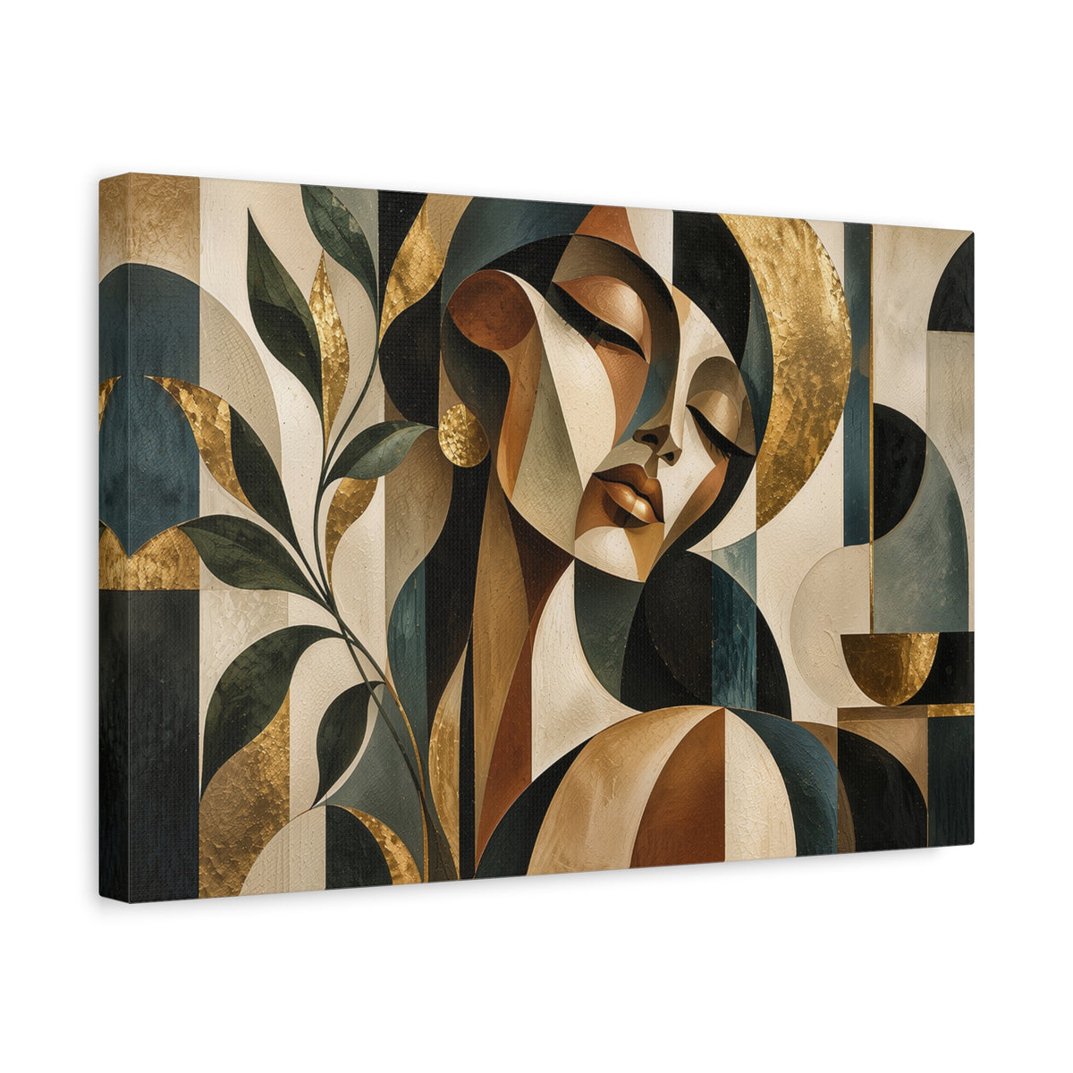 Quiet Opulence — Cubist Botanical Portrait Wall Art